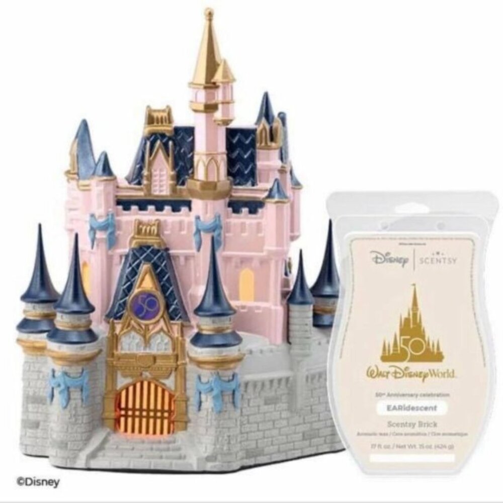 Scentsy Walt Disney World 50th Anniversary Cinderella Castle Warmer Bundle